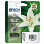 Tusz Epson oryginalny T0599  C13T05994010 | Stylus Photo R2400 | Light Light Black